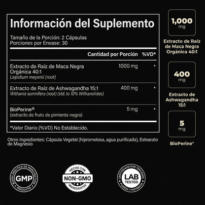 Maca Negra Orgánica + Ashwagandha